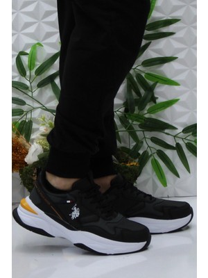 U.S. Polo Assn. Siyah Erkek Spor Ayakkabı Rahat Taban Tipi ile Orijinal Konfor