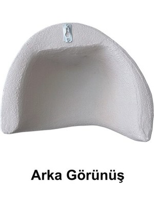 Fiberglass Duvar Apliği E14 Duylu  - 27X22 Cm, Traverten Görünümlü Kırık Beyaz