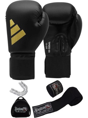 adidas ADISBG50 SPEED50 Adidas Boks Eldiveni Kick Boks Muay Thai Boks Eldiveni, Bandaj ve Dislik 3’lü Set