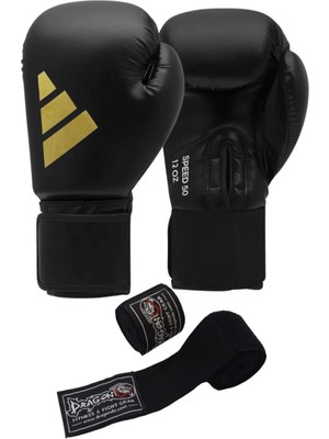 adidas ADISBG50 SPEED50 Adidas Boks Eldiveni Kick Boks Muay Thai Boks Eldiveni ve Bandaj 2'li Set