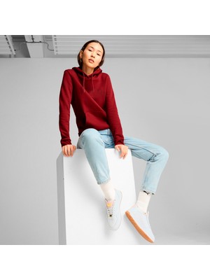 Puma Ess Logo Lab Kadın Bordo Kapüşonlu Hoodie