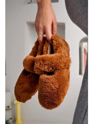 Ultra Yumuşak Peluş Kadın Ev Babeti Ses Yapmaz Hafif Taban Panduf