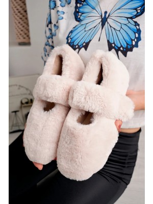 Ultra Yumuşak Peluş Kadın Ev Babeti Ses Yapmaz Hafif Taban Panduf