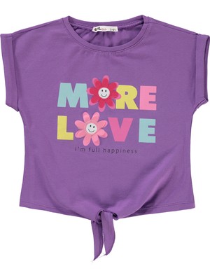 Civil Girls Kız Çocuk Tişört 2-5 Yaş Mor Girdap