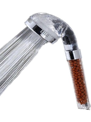 TeknoTrust Bej ve krom renkli metal duş başlığı, şık ve kullanışlı tasarım