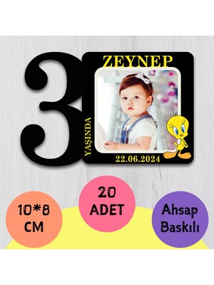 3 Yaşında Foto Baskılı Magnet 20 Adet