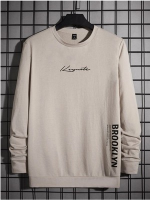 Altamira Erkek Bej Keymate Brooklyn Bisiklet Yaka Sweatshirt