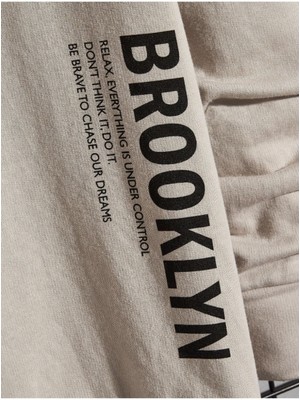 Altamira Erkek Bej Keymate Brooklyn Bisiklet Yaka Sweatshirt