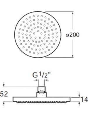 Raınsense Duş Başlığı, Yuvarlak, Abs, Ø 200 Mm,parlak Krom Renk