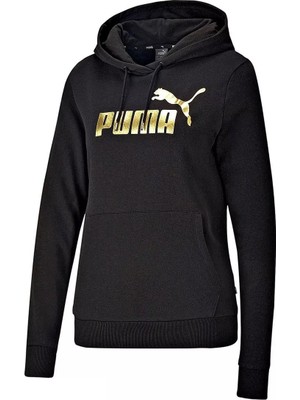 Puma Ess+ Metallic Logo  Hoodie Kadın Sweatshırt 84909601