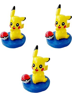 Uğur Böceği Ticaret 3 Adet Pikachu Biblo Mini Figür