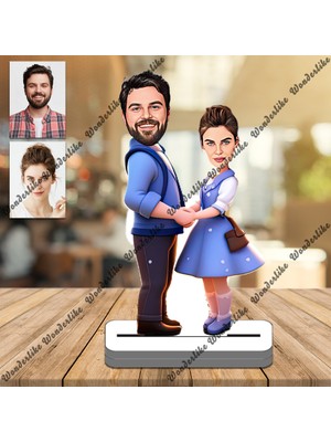 Eş Arkadaş-Sevgili 3D Ahşap Biblo,sevgiliye Hediye,doğum Günü Hediyesi