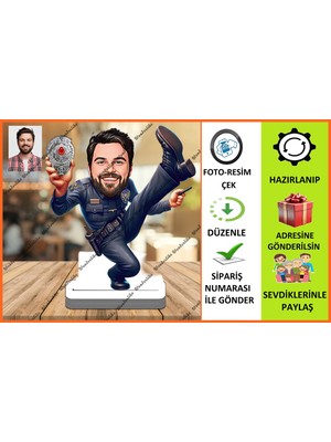 Bay Polis Karikatür Biblo,sevgiliye Hediye,doğum Günü Hediyesi