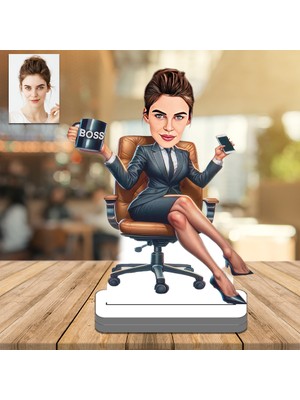 Bayan Yönetici Müdür Ceo 3D Ahşap Biblo,sevgiliye Hediye,doğum Günü Hediyesi