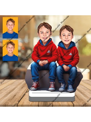 Kardeşler 3D Ahşap Biblo,sevgiliye Hediye,doğum Günü Hediyesi