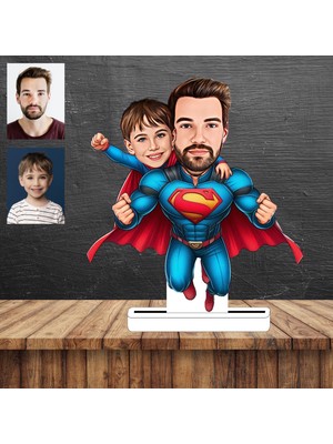 Süper Baba Karikatür Figürü,sevgiliye Hediye,doğum Günü Hediyesi