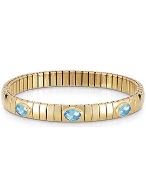 Nomination Bileklik Altın  In çelik, 925 Sterling Gümüş ve 3 Cz Lıght Mavi