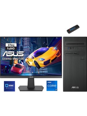 Asus S500TE-I7161TBB0D Intel I7-13700 16GB 256GB SSD WINDOWS11HOME 27" Monitör Masaüstü Blgisayar G1S500TE-I7161TBB0D26+ZETTAUSBBELLEK