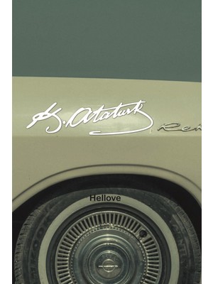 Hellove K . Atatürk Imza Stickeri 20 cm x 6 cm Araç Kaput Cam Oto Sticker