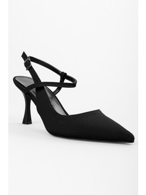 Shoeberry Kadın Nella Siyah Saten Stiletto