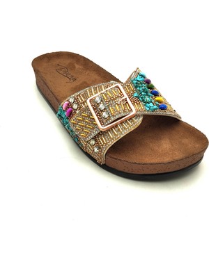 Pienn Anatomik Taşlı Terlik Kadın Günlük Kullanım İçin 2024 İlkbahar - Yaz Sezonu