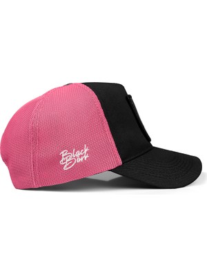 Black Börk V1 Trucker At - 5 Kod Logolu Unisex Siyah-Pembe Şapka