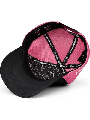 Black Börk V1 Trucker At - 5 Kod Logolu Unisex Siyah-Pembe Şapka