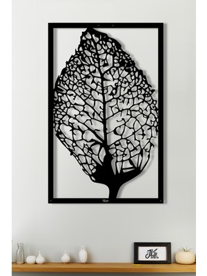 N'Art Leaf Design Duvar Dekorasyonu Metal Tablo