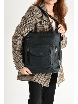 Baginn Y.S.Deri Kadın Sırt Çantası Fonksiyonel Kullanım Ister Omuz Ister Çapraz Askılı Postacı Çanta 30 Cm