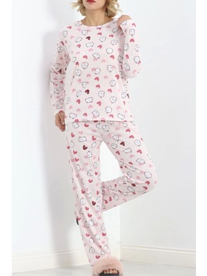 Kazax Alt Üst Aynı Rotasyon Pijama Takımı Tozpembe - 788.1287.