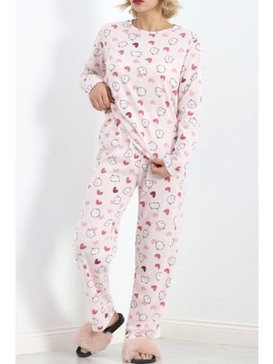 Kazax Alt Üst Aynı Rotasyon Pijama Takımı Tozpembe - 788.1287.