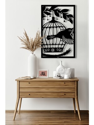 N'Art Bird Cage Duvar Dekorasyonu Metal Tablo