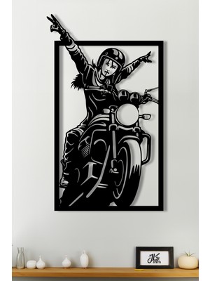 N'Art Women On Motorcycles Duvar Dekorasyonu Metal Tablo