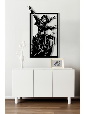 N'Art Women On Motorcycles Duvar Dekorasyonu Metal Tablo