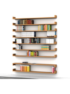 Rafkestir Book  Duvar Raf Set Bambu ( Mat )