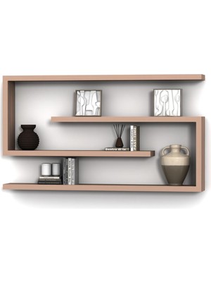 Rafkestir Candy Duvar  Raf Seti Hareli Ceviz (Mat)