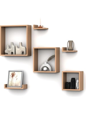 Rafkestir Turko  Duvar Raf Set Cappicino