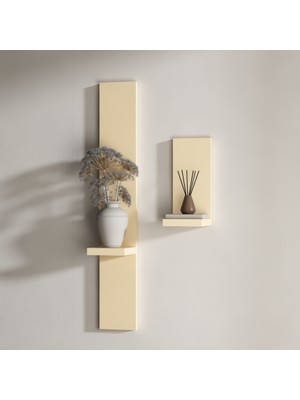 Rafkestir Lime Duvar Raf Seti Krem ( Mat )