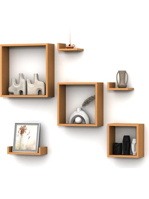 Rafkestir Turko  Duvar Raf Set Bambu ( Parlak )