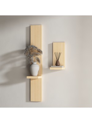 Rafkestir Lime Duvar Raf Seti Akçaağaç ( Mat )