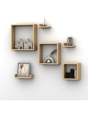 Rafkestir Turko  Duvar Raf Set Krem ( Mat )