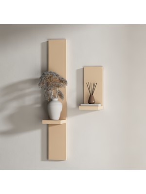 Rafkestir Lime Duvar Raf Seti Cappicino