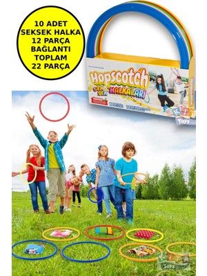 Open Toys Seksek Aktivite Halkaları 10'lu Eğlenceli Tasarım ile Duyusal Eğitim Çemberleri Atlama Seti