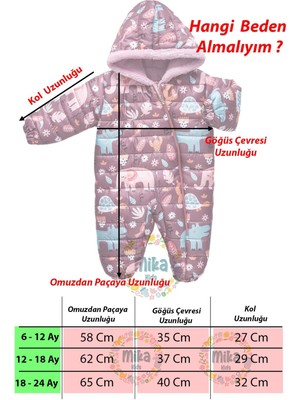 Mika Kids Fil Figürlü Içi Kürklü Kapüşonlu Mürdüm Kız Bebek Astronot Kozmonot Tulum