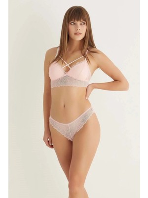 Pudra Destekli Çapraz Dantelli Bralet Takım 5527 - BRK5618-9953