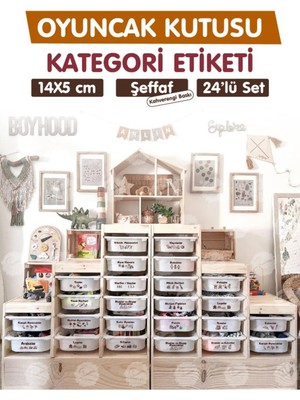 Mediterian Şeffaf ve kahverengi çocuk temalı oyuncak düzenleyici dolap kapağı