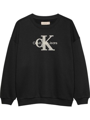 Calvin Klein Baskılı Kadın Siyah Sweatshırt IG0IG02738BEH