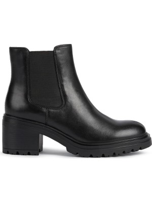 Geox Deri + Tekstil Siyah Kadın Topuklu Bot D16QCE00043C9999