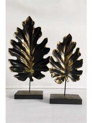 TeknoTrust İki Parça Siyah ve Beyaz Dekoratif Obje, Poliresin, Zarif ve Şık Tasarım