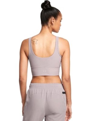 Under Armour Meridian Rib Crop Kadın Gri Antrenman Atlet 1386613-015